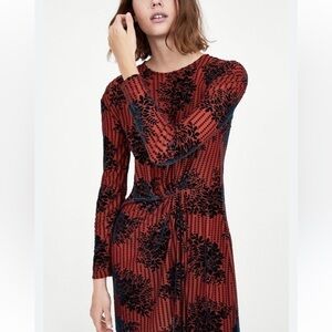 ZARA Asymetrical velvet shimmery festive dress Size Small